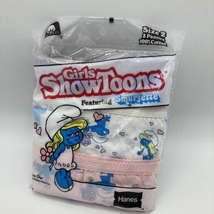 Vintage Hanes Panties Girls ShowToons Smurfette Size 2 Underwear 1984